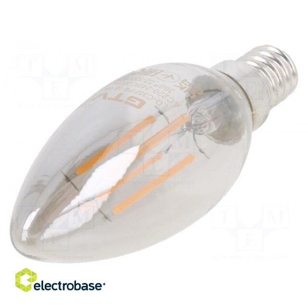 LED lamp | grey | E14 | 230VAC | 200lm | 4W | 360° | 1800K