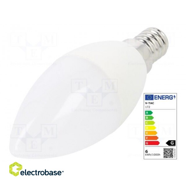 LED lamp | neutral white | E14 | 220/240VAC | 470lm | 5.5W | 200° | 4000K image 1