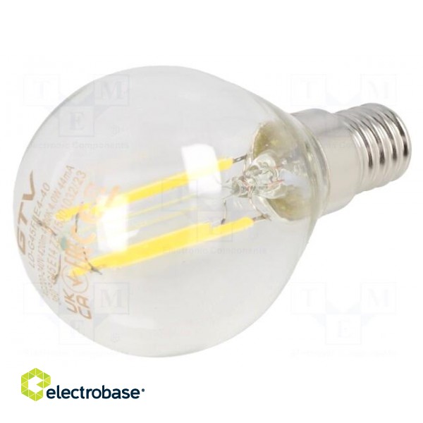 LED lamp | neutral white | E14 | 230VAC | 420lm | 4W | 360° | 4000K
