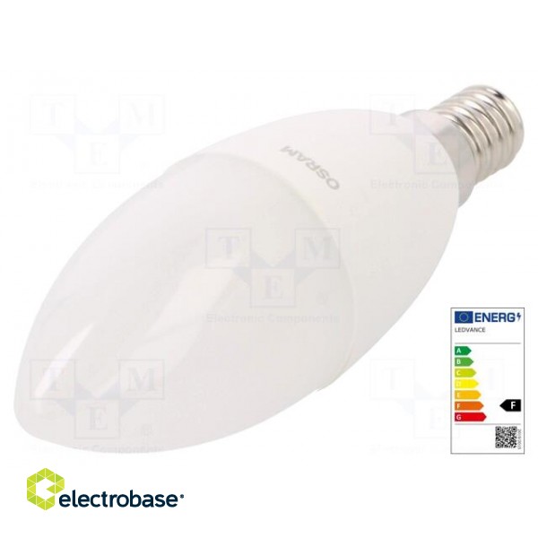 LED lamp | neutral white | E14 | 230VAC | 806lm | P: 7W | 4000K | CRImin: 80 paveikslėlis 1