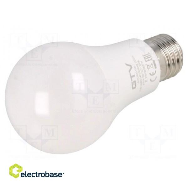 LED lamp | neutral white | E27 | 230VAC | 1400lm | 14.1W | 180° | 3600K