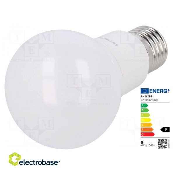 LED lamp | neutral white | E27 | 230VAC | 806lm | P: 7.5W | 200° | 4000K image 1