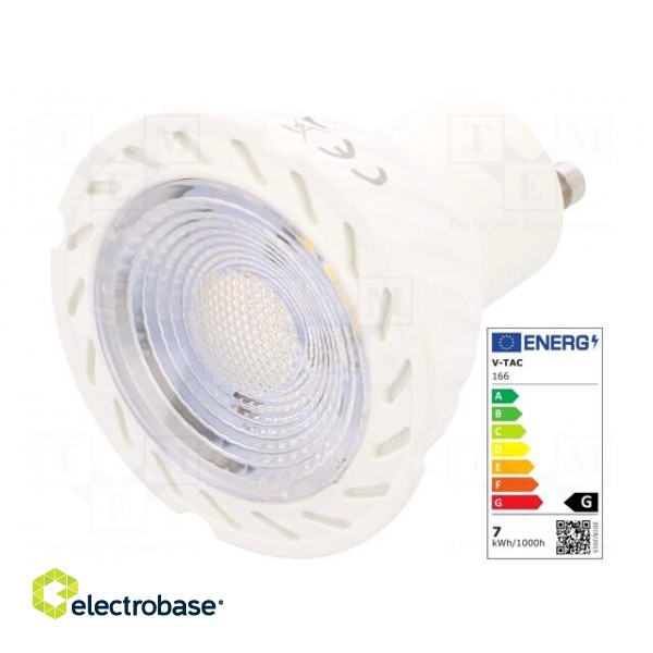 LED lamp | neutral white | GU10 | 220/240VAC | 480lm | P: 7W | 38° | 4000K image 1