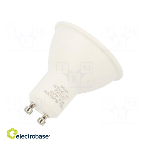 LED lamp | neutral white | GU10 | 230VAC | 575lm | P: 6.5W | 4000K paveikslėlis 2