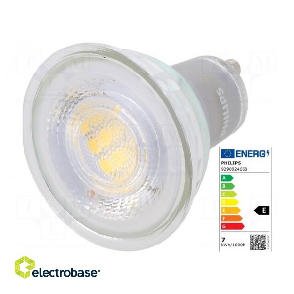 LED lamp | neutral white | GU10 | 230VAC | 730lm | P: 6.7W | 60° | 4000K фото 1