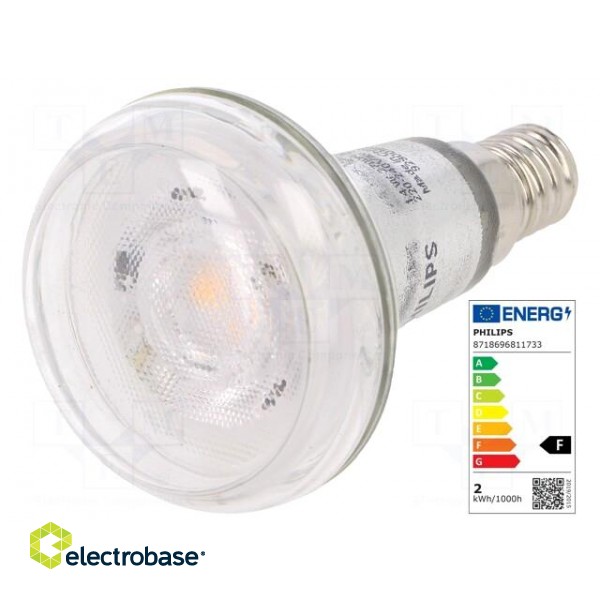 LED lamp | warm white | E14 | 230VAC | 105lm | P: 1.4W | 36° | 2700K image 1