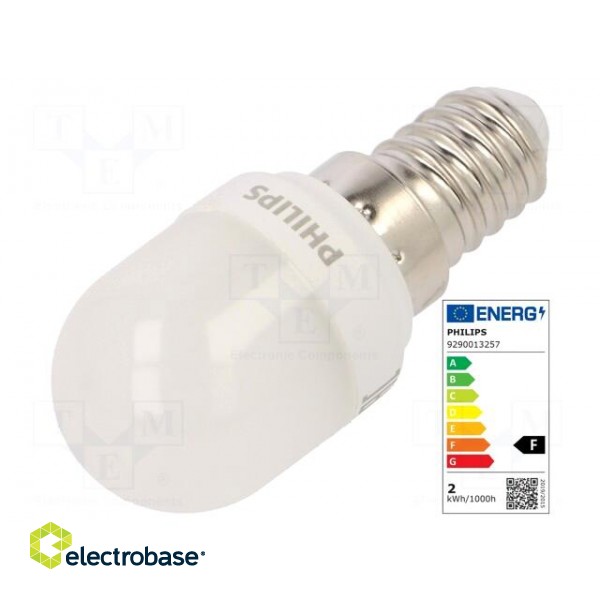LED lamp | warm white | E14 | 230VAC | 150lm | P: 1.7W | 240° | 2700K фото 1