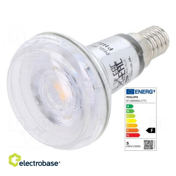 LED lamp | warm white | E14 | 230VAC | 320lm | P: 4.3W | 36° | 2700K paveikslėlis 1