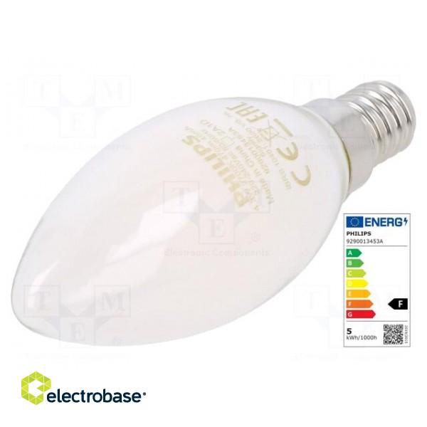 LED lamp | warm white | E14 | 230VAC | 470lm | P: 4.3W | 2700K | CRImin: 80 фото 1