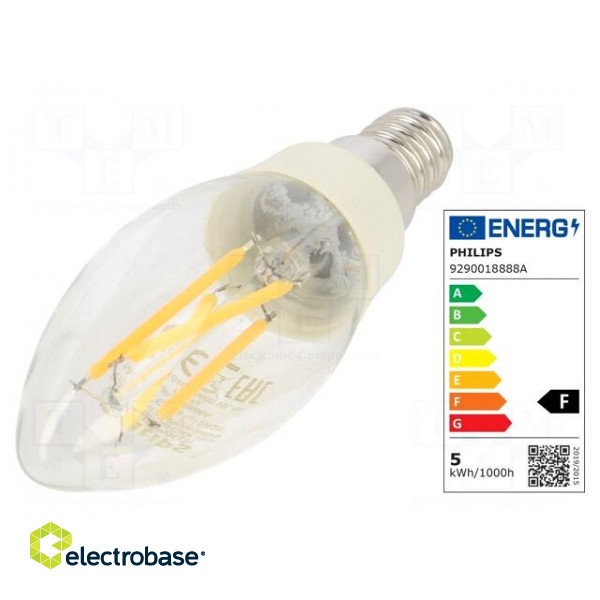 LED lamp | warm white | E14 | 230VAC | 90lm,180lm,470lm | 1W,2.5W,5W фото 1