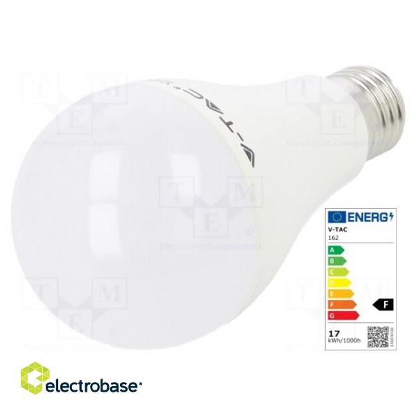LED lamp | warm white | E27 | 220/240VAC | 1521lm | 17W | 200° | 3000K фото 1