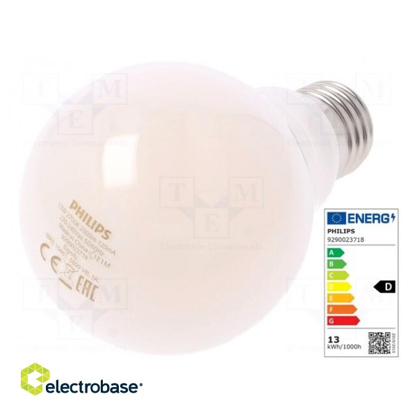LED lamp | warm white | E27 | 230VAC | 2000lm | P: 13W | 2700K | CRImin: 80 фото 1