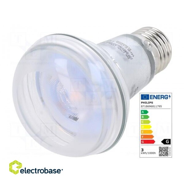 LED lamp | warm white | E27 | 230VAC | 210lm | P: 3W | 36° | 2700K фото 1