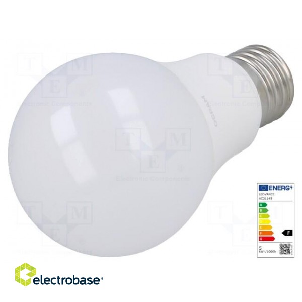 LED lamp | warm white | E27 | 230VAC | 470lm | 5.5W | 2700K | CRImin: 80 paveikslėlis 1