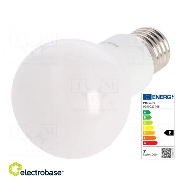 LED lamp | warm white | E27 | 230VAC | 806lm | P: 8W | 200° | 2700K image 1