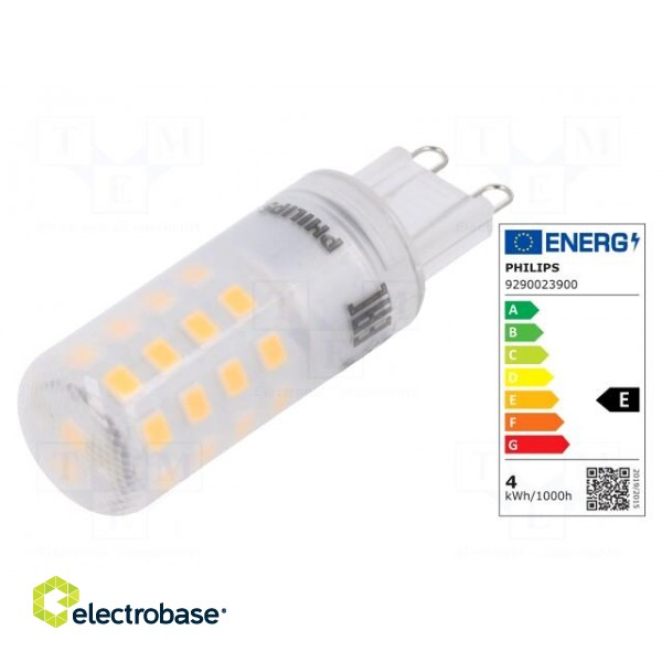 LED lamp | warm white | G9 | 230VAC | 480lm | P: 4W | 300° | 2700K image 1