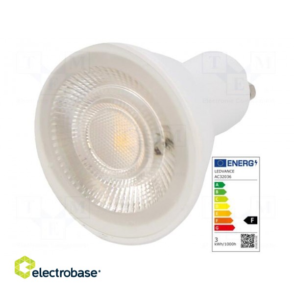 LED lamp | warm white | GU10 | 230VAC | 230lm | P: 3.2W | 2700K | CRImin: 80 image 1