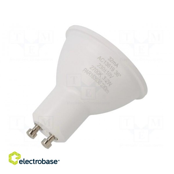 LED lamp | warm white | GU10 | 230VAC | 230lm | P: 3.2W | 2700K | CRImin: 80 image 2