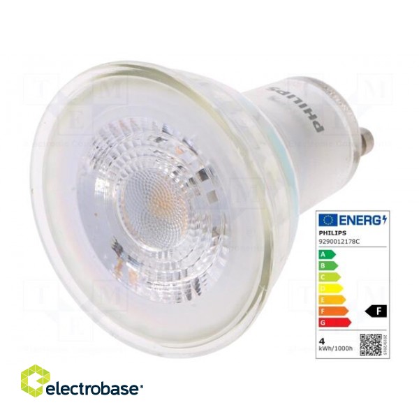 LED lamp | warm white | GU10 | 230VAC | 255lm | P: 3.5W | 36° | 2700K image 1