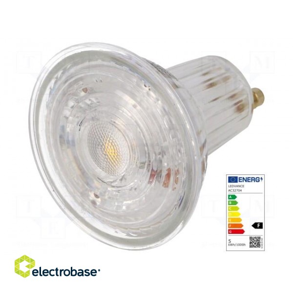 LED lamp | warm white | GU10 | 230VAC | 350lm | P: 4.3W | 36° | 3000K paveikslėlis 1