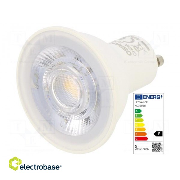 LED lamp | warm white | GU10 | 230VAC | 350lm | P: 5W | 36° | 2700K image 1