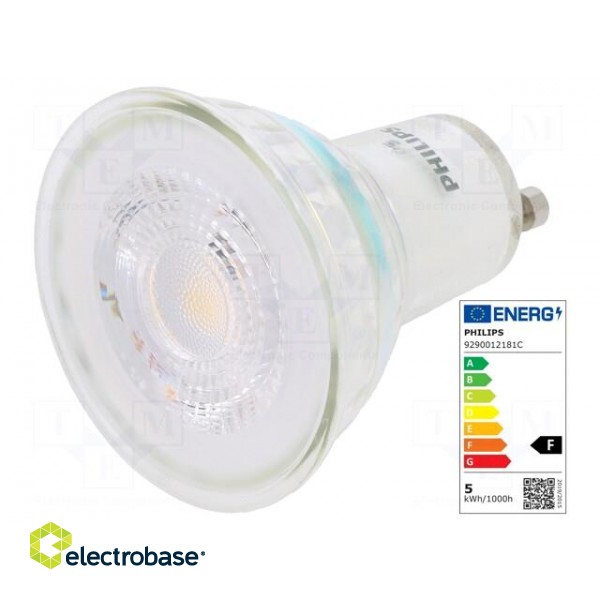 LED lamp | warm white | GU10 | 230VAC | 370lm | P: 4.6W | 36° | 3000K image 1