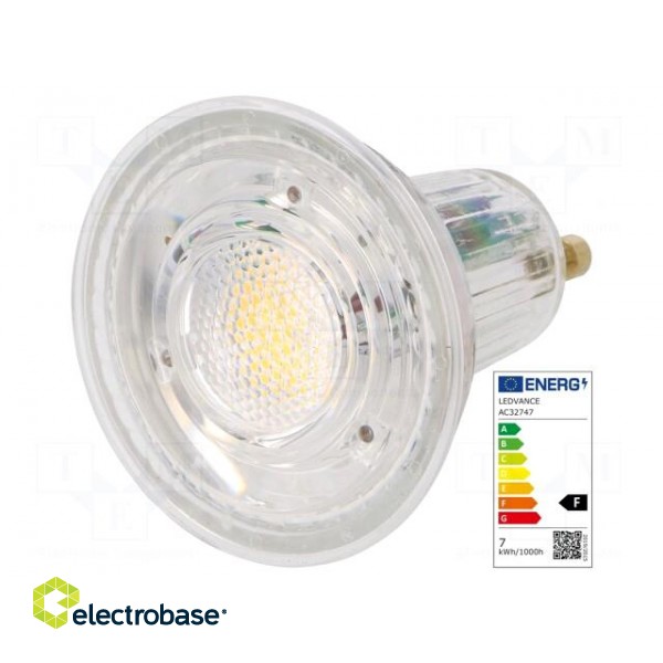 LED lamp | warm white | GU10 | 230VAC | 575lm | P: 6.9W | 60° | 3000K image 1