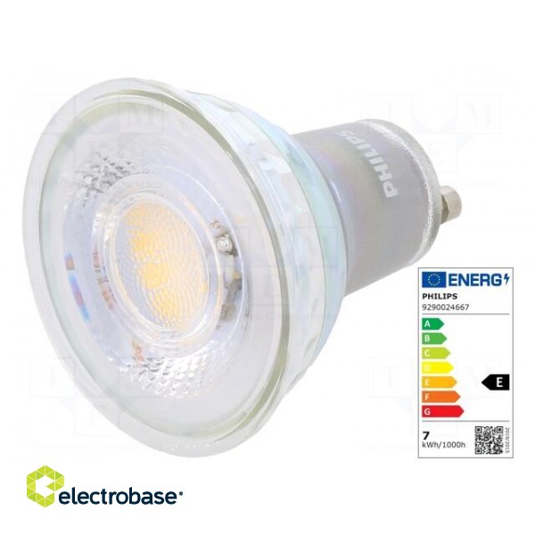 LED lamp | warm white | GU10 | 230VAC | 670lm | P: 6.7W | 60° | 3000K image 1