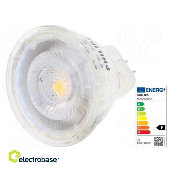 LED lamp | warm white | GU4 | 12VAC | 184lm | P: 2.3W | 36° | 2700K paveikslėlis 1