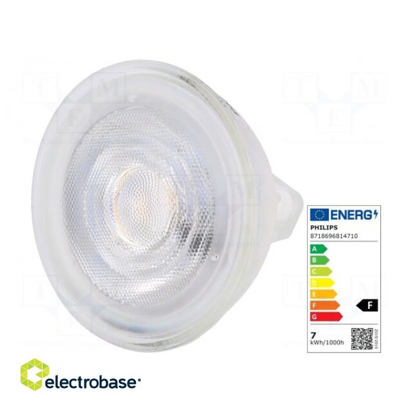 LED lamp | warm white | GU5,3 | 12VAC | 621lm | P: 7W | 36° | 2700K paveikslėlis 1