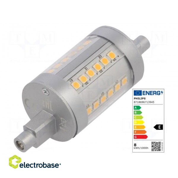 LED lamp | warm white | R7S | 230VAC | 950lm | P: 7.5W | 3000K | CRImin: 80 image 1