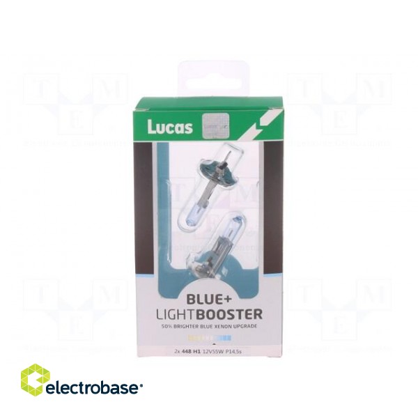Filament lamp: automotive | P14,5s | white-blue | 12V | 55W image 1