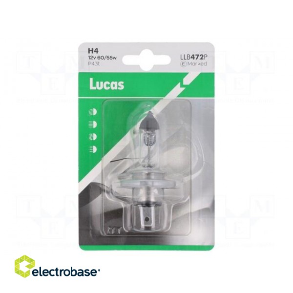 Filament lamp: automotive | P43t | transparent | 12V | 60/55W | LLB