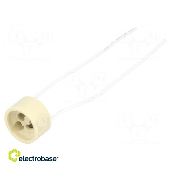 Lampholder: for halogen lamp | GU10 | Mat: ceramics | 150mm image 1