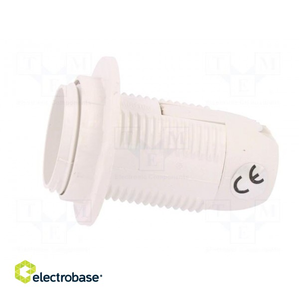 Lampholder: for lamp | E14 | with flange | Body: white | Ø: 28mm | L: 57mm image 3