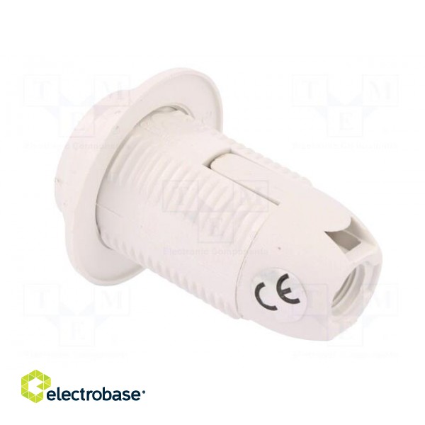 Lampholder: for lamp | E14 | with flange | Body: white | Ø: 28mm | L: 57mm image 4