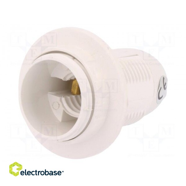 Lampholder: for lamp | E14 | with flange | Body: white | Ø: 28mm | L: 57mm image 1