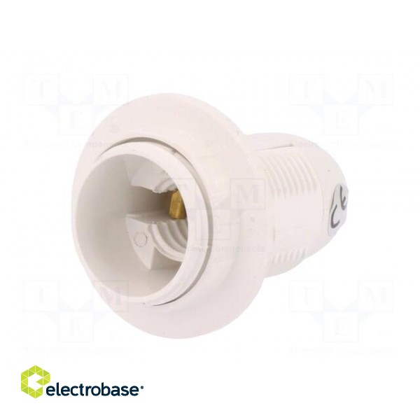 Lampholder: for lamp | E14 | with flange | Body: white | Ø: 28mm | L: 57mm image 2