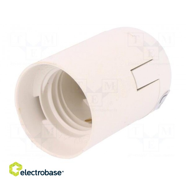 Lampholder: for lamp | E27 | Body: white | Ø: 39mm | Mat: thermoplastic фото 1