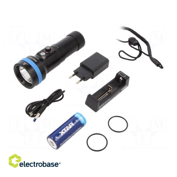 Torch: LED diving | L: 165.6mm | 30lm,700lm,1400lm,2500lm | Ø: 54mm image 1