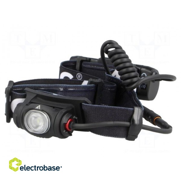 Torch: LED headtorch | 400lm | 95x32x35mm | Colour: black | 3W paveikslėlis 1