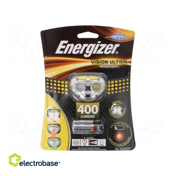 Torch: LED headtorch | waterproof | 2h | 400lm | Colour: yellow
