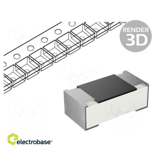 Resistor: thick film; SMD; 0402; 2.7Ω; 63mW; ±5%; -55÷155°C paveikslėlis 2