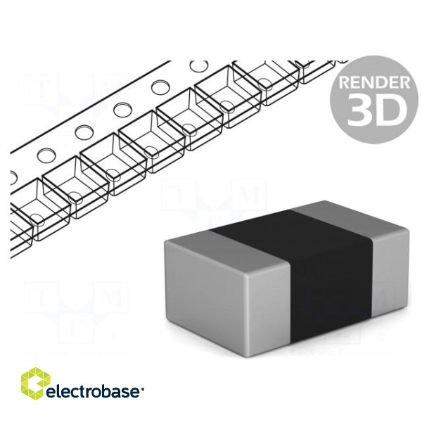 Resistor: thick film; SMD; 0805; 6.81kΩ; 0.125W; ±1%; -55÷125°C paveikslėlis 1