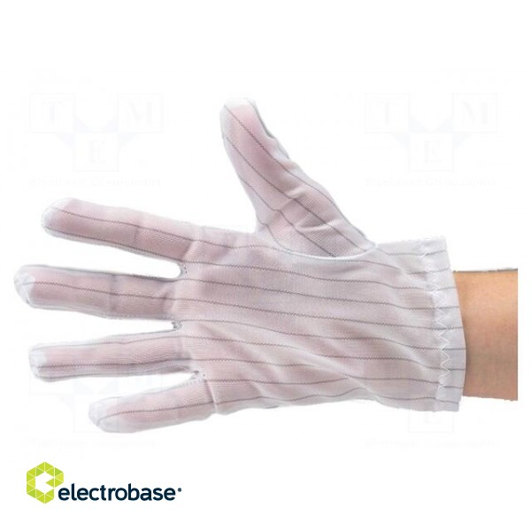 Protective gloves | ESD | L | Features: dissipative | white
