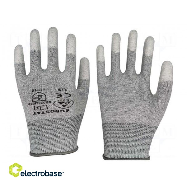 Protective gloves | ESD | M | Features: dissipative | grey