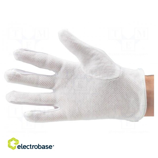 Protective gloves | ESD | M | Features: dissipative | polyester,PVC