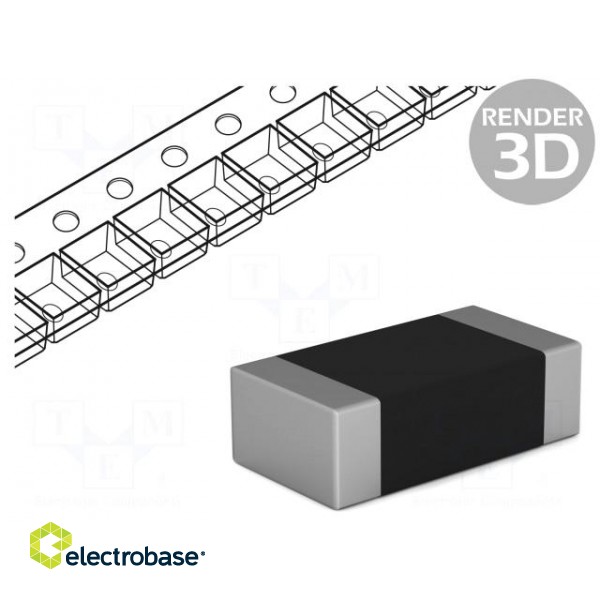 Resistor: thick film; SMD; 1206; 2.74kΩ; 0.25W; ±1%; -55÷125°C paveikslėlis 1