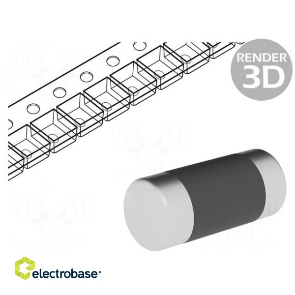 Resistor: metal film | SMD | 0204 minimelf | 2.2Ω | 0.4W | ±1% | 50ppm/°C