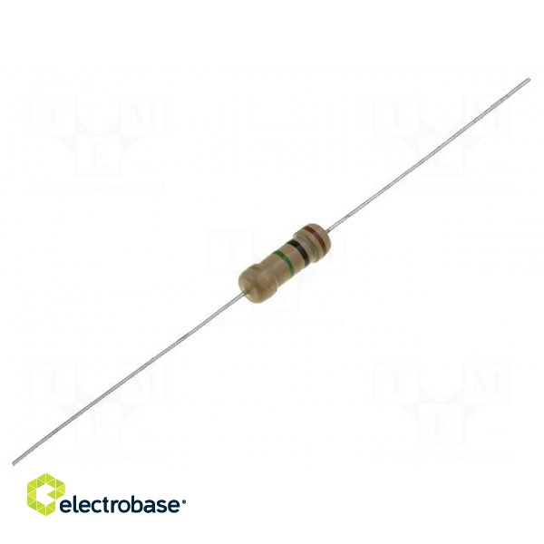 Resistor: carbon film | THT | 1Ω | 0.5W | ±5% | Ø3.2x9mm | axial
